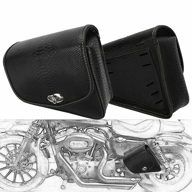 Motorcycle Gear Backpack - Motorcycle PU Leather Luggage Side Saddle