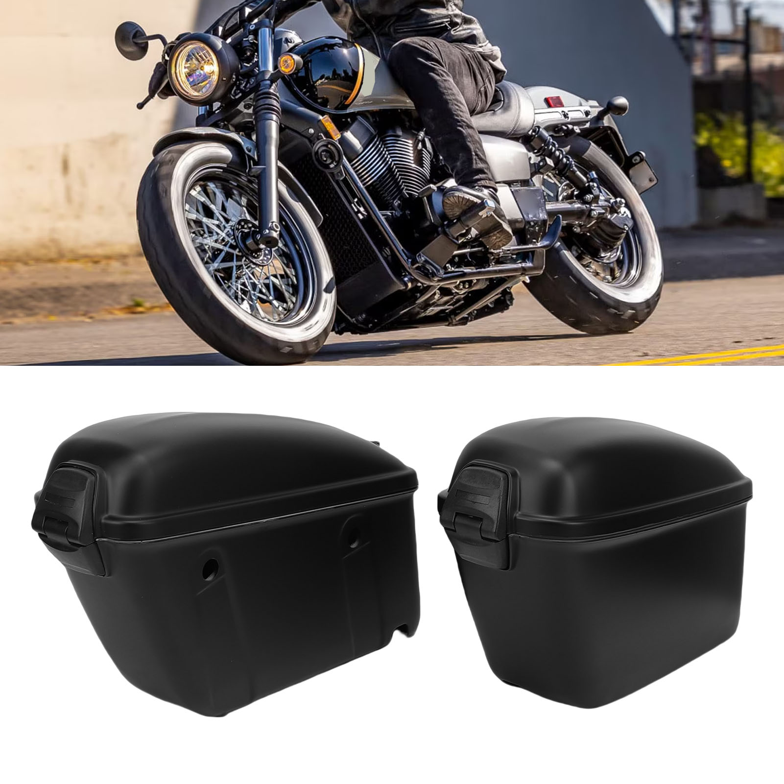Motorcycle Gear Backpack - 22L Motorcycle Hard Saddle Bags with