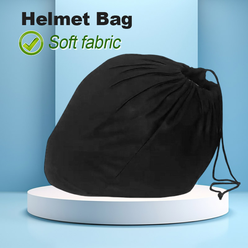 Motorcycle Gear Backpack - Soft Helmet Bag Plush Drawstring Pocket