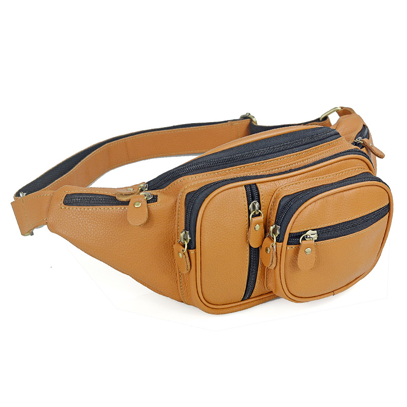 Men Genuine Leather Waist Pack - Motorcycle Gear Backpack recension och pris