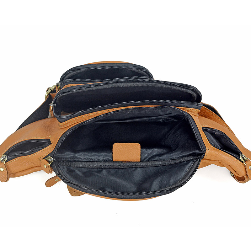Men Genuine Leather Waist Pack - Motorcycle Gear Backpack recension och pris