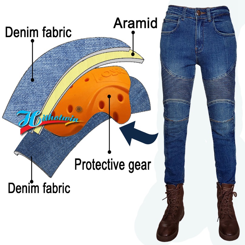 Women's Kevlar Motorcycle Jean - Motorcycle Gear Blue recension och pris