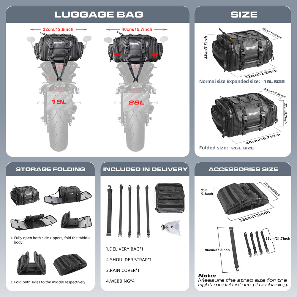 Rhinowalk Motorcycle Bag 19L-3 - Motorcycle Gear Warehouse recension och pris